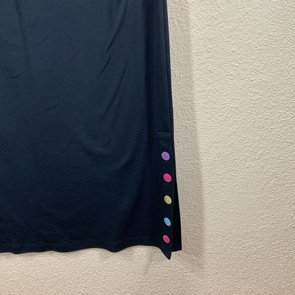 Draper's & Diamonds Black Dress w/Multi-Color Buttons M Petite - Picture 2 of 10
